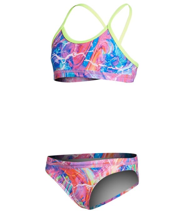 Funkita Girls  Kaleidocolour Racerback Two Piece Bikini Set Hot on Sale