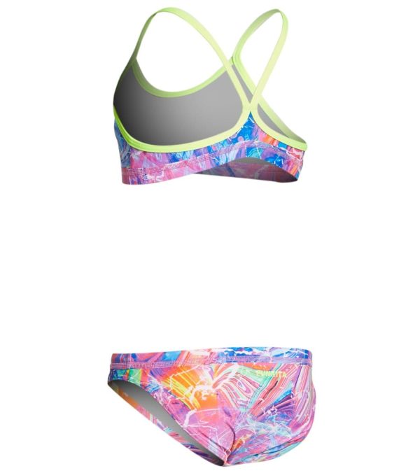 Funkita Girls  Kaleidocolour Racerback Two Piece Bikini Set Hot on Sale - Image 2