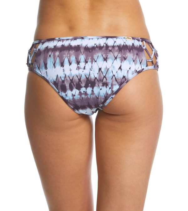 Hobie Tie Dyemonds Macrame Wide Hipster Bikini Bottom For Sale - Image 3