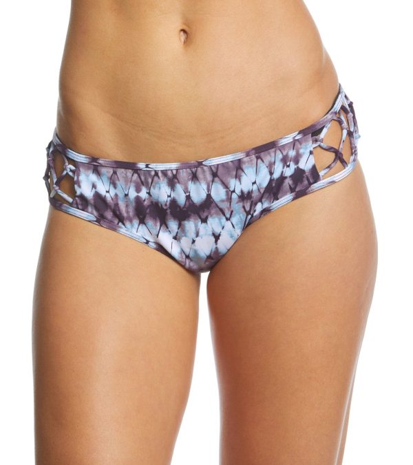 Hobie Tie Dyemonds Macrame Wide Hipster Bikini Bottom For Sale