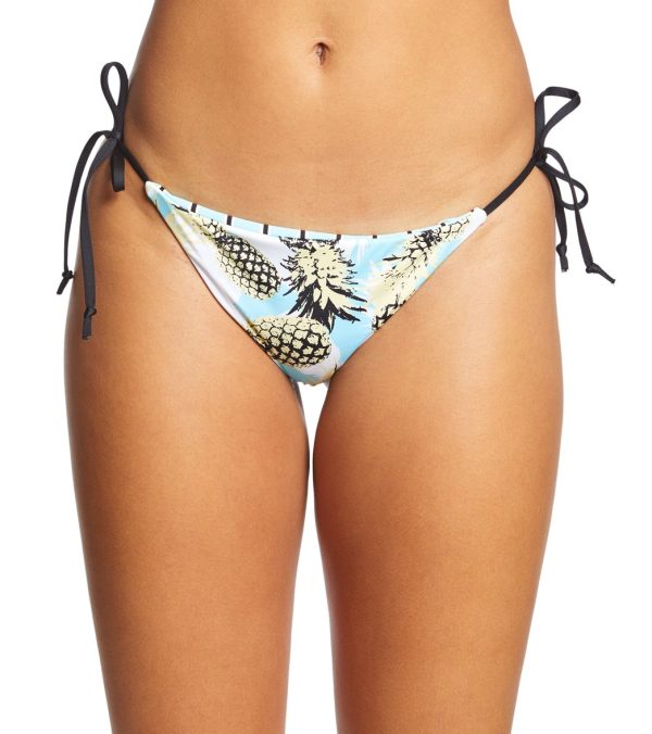 Bikini Lab Pineapple Playa Reversible String Tie Side Bikini Bottom Hot on Sale
