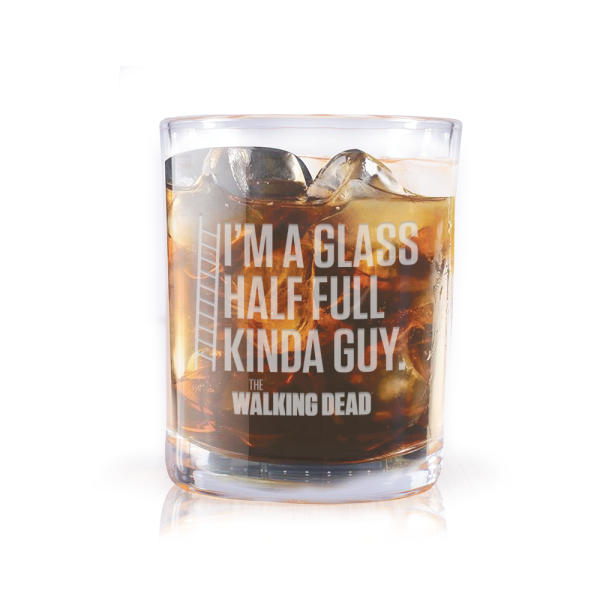 The Walking Dead Glass Half Full Laser Engraved Rocks Glass Hot on Sale